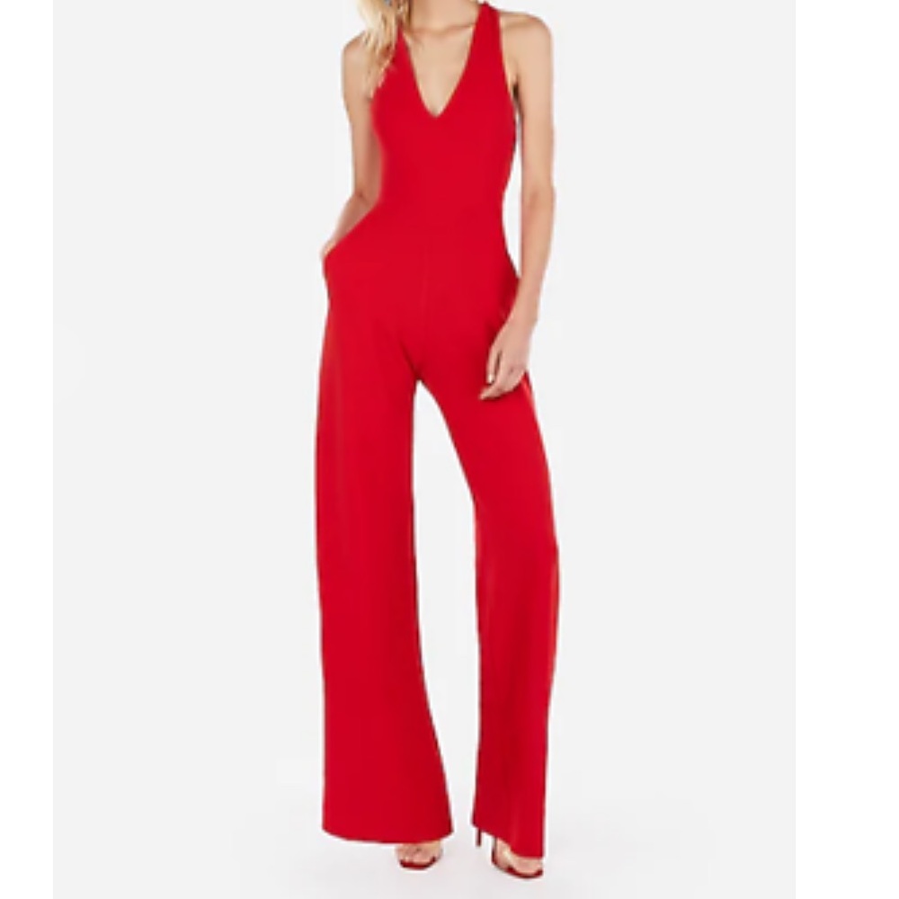RED CROSS BACK JUMPSUIT